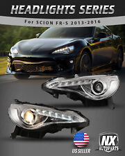  Headlights LED DRL For 2013-2016 Scion FR-S Subaru BRZ Lamps Chrome Clear Pair