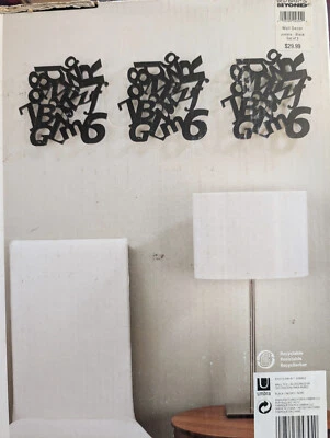 Umbra Jumble Wall Tile (Set of 3) -- Black - Image 1 of 3