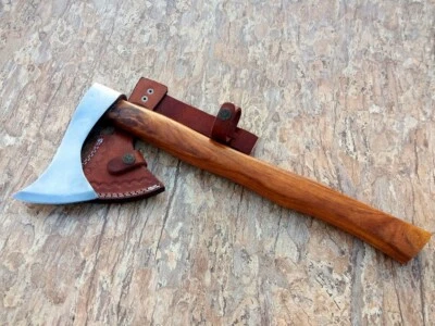 HATCHET FRANCISCA CUSTOM HANDMADE HIGH CARBON STEEL TOMAHAWK VIKING AXE + SHEATH - Image 1 of 3