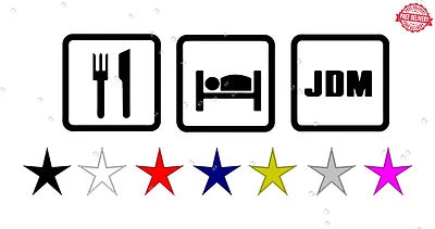 EAT SLEEP JDM STICKER JDM DEC AL TUNER LOW DOMO FUNNY CAR EURO  JDM DRIFT RACING - Image 1 of 3