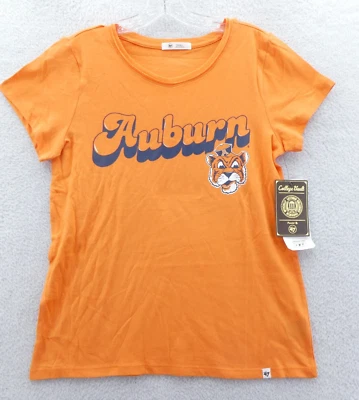 Camisa Auburn Tigers Feminina Pequena Laranja '47 Marca NCAA Retrô Manga Curta Nova - Imagem 1 de 4