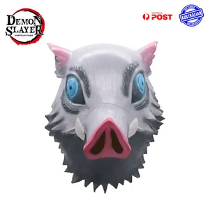 Demon Slayer Inosuke Mask Latex Wild Boar Mugan Train Cosplay Dressup Helmet - Picture 1 of 7