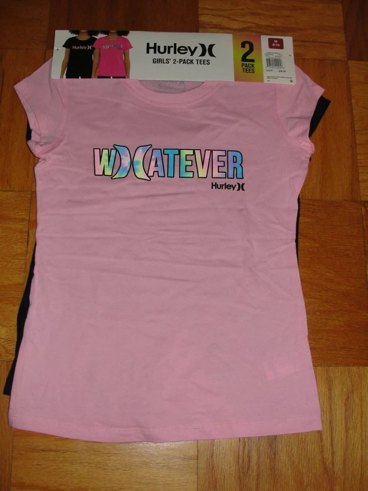 Hurley Girl's T-shirt "Whatever"-Size M (10/12)-Smoke-/Pet-
