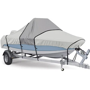 Trailerable 1200D Heavy Duty Center Console Boat Cover 17-19ft with Motor Cover - Picture 1 of 12