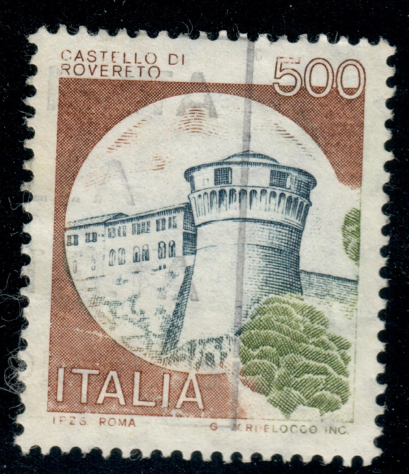 Italy - 1980 - Castles - Castello di Rovereto - 500L - #2334 - Image 1 of 1