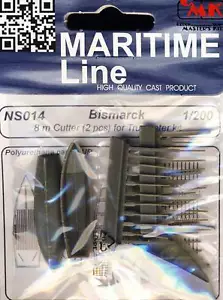 CMK Bismarck 2x 8m Cutter / Rettungsboote Navi 1:200 a Tromba Modello Kit - Picture 1 of 1
