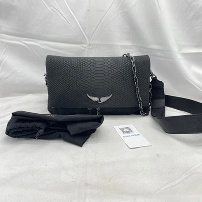 Zadig & Voltaire Womens Rocky Soft Savage Crossbody Black Embossed Leather - Image 1 of 4