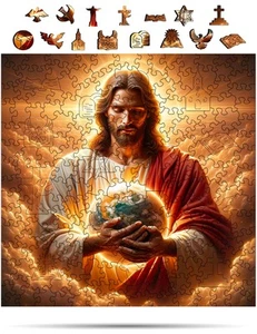 Christian Wooden Puzzles for Adults – A3 Whole World in His Hands with 216 Pi... - Picture 1 of 7