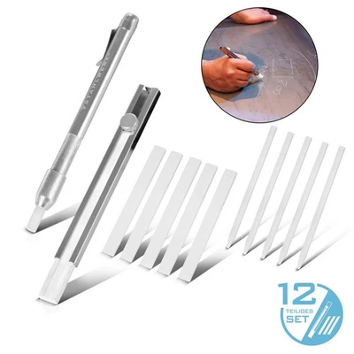 STAHLWERK Craie de soudeur Set crayon en stéatite avec porte-craie plat et rond - Photo 1/4