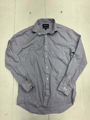 Camisa de vestir Bonobos púrpura blanco a cuadros manga larga abotonada para hombre talla 15 1/2 Foto 1 de 4