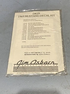 Kit de calcomanías Mustang 1969 - Osborn Reproductions DK29 14 piezas - Imagen 1 de 8