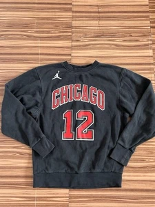 Mens Ayo Dosunmu #12 Jordan Long Sleeve Sweatshirt Chicago Bulls sz Small - Picture 1 of 6