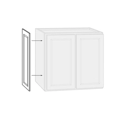 Gabinete base Hampton Bay extremo decorativo 23 pulgadas W x 29,50 in. H en blanco satinado Foto 1 de 4
