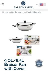 Brand New Saladmaster Braiser Pan W/Cover 9Qt./8.5L NWT - Picture 1 of 7