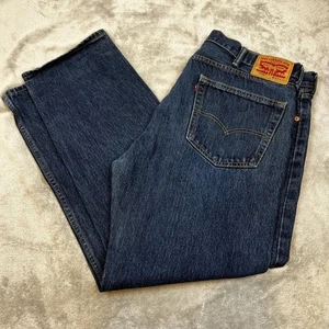 Levis 505 Jeans Mens 40x32 Blue Denim Regular Fit Straight Leg Zip Fly Red Tab - Picture 1 of 13