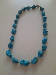Genuine Turquoise Nuggets Necklace genuine in fair condition. - Picture 1 of 5