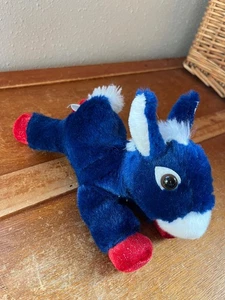 Aurora Red White Blue Patriotic Plush Floppy Donkey Stuffed Animal - 6 inches - Picture 1 of 9