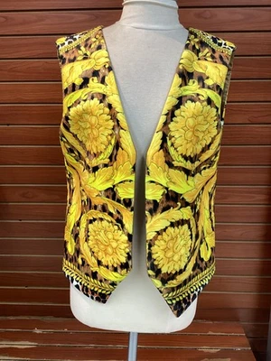 Chaleco unisex Versace único en su clase hecho a medida hecho de terciopelo vintage talla S Foto 1 de 4