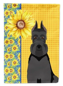 Schnauzer schwarze Sommer Sonnenblumen Flagge Garten Größe WDK5476GF - Bild 1 von 3