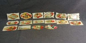 16 Victorian Name Calling Card Embossed Die Cut Dove Picture Flower Love Lot C89 - Picture 1 of 22