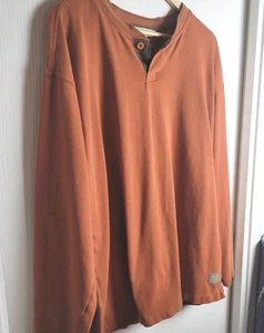 Columbia XL Burnt Orange Henley Top Shirt 100% Thick Cotton Workwear Outdoor - Picture 1 of 7