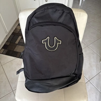 True Religion Backpack Black 17” Horseshoe Logo  - Image 1 of 4
