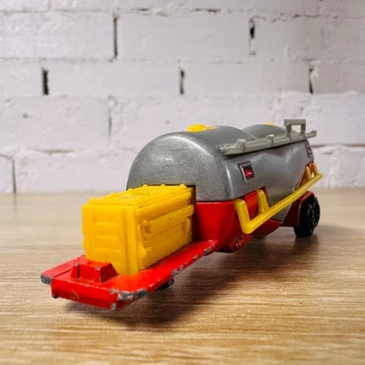 Majorette 1:100 REF 379 Magirus Fire Red Yellow Tanker Trailer Truck - Image 1 of 4
