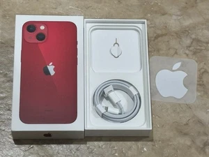 Original EMPTY BOX iPhone 13 RED 128GB + Extras Charging Cable Sticker LOT - Picture 1 of 1