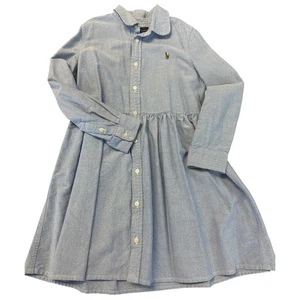 Ralph Lauren Chambray Dress Girls Long Sleeve Button Down Casual Size 6 - Picture 1 of 3