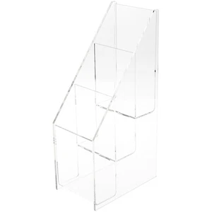 Plymor Acrylic 3-Level Tri-Fold Brochure Rack (Countertop), Fits 4"W Items - Picture 1 of 1