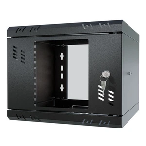 S-RC10-4U-300GB Rack Cabinet 10" 4U, 300mm, Black, Glass Door - Afbeelding 1 van 6