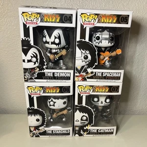 Funko Pop! Rocks Kiss Lot THE DEMON #04 SPACEMAN #05 STARCHILD #06 CATMAN #07 - Picture 1 of 12