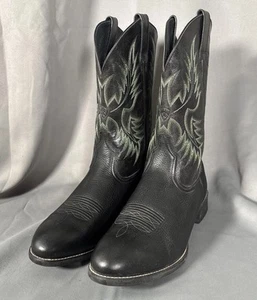 Ariat Heritage Stockman stivali da cowboy punta tonda uomo taglia 12D neri - Foto 1 di 15