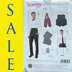 Pattern - burda 3403 - New vest cummerband bow & neck tie,scarf US 36-50 - Picture 1 of 2
