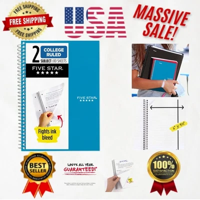 Elegante Cuaderno Espiral Tidewater Azul 2 Temas, 6" x 9-1/2", Dura Todo Foto 1 de 4