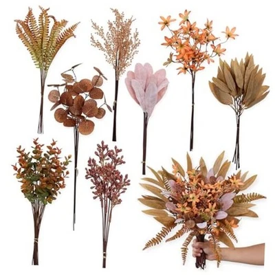 Искусственные зеленые стержни бокс-сет для осеннего декора (упаковка 70 шт.) с 8 видами  - Изображение 1 из 4