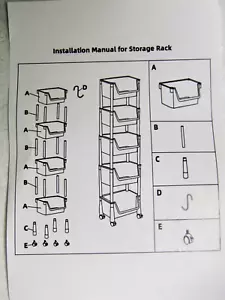 4 Tiers Plastic Stackable Storage Bins w/ Wheels Rolling Utility Cart - White - Picture 1 of 3