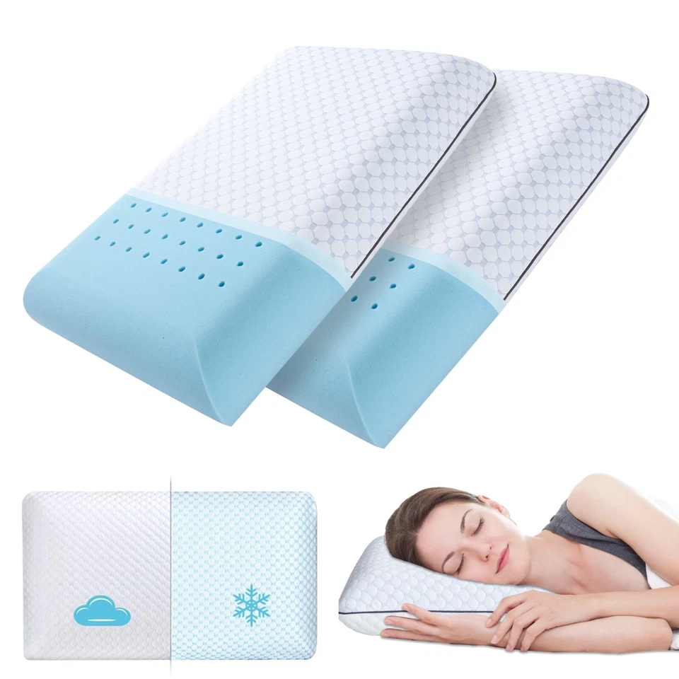 Gel Memory Foam Pillows, All Sizes Cooling Pillows, Washable Cover, Breathable - Image 1 of 1
