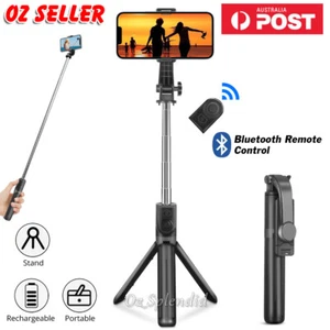 Flexible Tripod Holder Stand Selfie Stick With Bluetooth Remote For Video Vlog - Picture 1 of 9