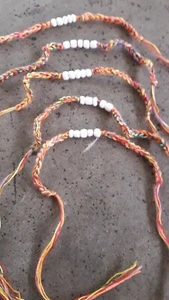 LOT DE 5 BRACELET PERLE BENI MULTICOLORE Sai Sin coton tissé Chance Thaïlande - Picture 1 of 6