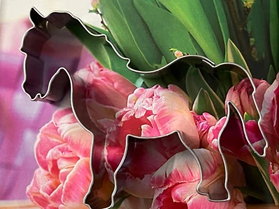 Ausstecher Ausstechform Pferd Hengst Stute Weihnachten Plätzchen Weißblech - Bild 1 von 4