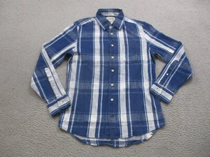 Taylor Stitch Stetson Shirt Mens 36 Blue Plaid Button Up Indigo Organic Cotton - Picture 1 of 12