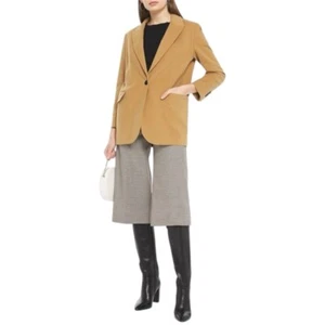 MAJE VALMON COTTON-BLEND VELVET BLAZER IN CAMEL SIZE 40 LARGE - Picture 1 of 15