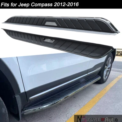 Barra Nerf pedal lateral estribo fijo 2 piezas para Jeep Compass 2011-2016 Foto 1 de 4