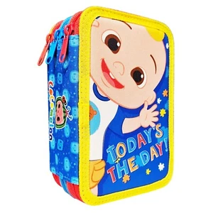 Estuche para lápices Cocomelon papelería relleno 3 niveles con cremallera niños niños niñas 45 piezas - Imagen 1 de 3