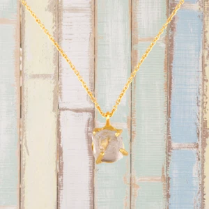 Collar de cristal de cuarzo transparente crudo piedra de nacimiento del zodiaco corona chakra equilibrio estrés - Imagen 1 de 9