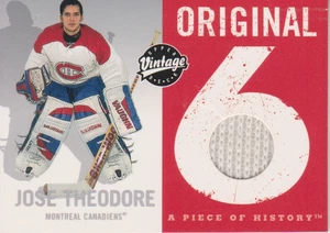 2000-01 Upper Deck Vintage Original 6 Piece of History Jose Theodore - Canadiens - Bild 1 von 2