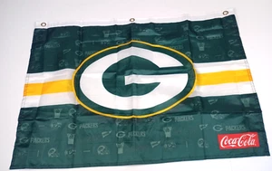 Idegy Green Bay Packer Hanging Nylon Flag Banner 29 3/4" x 21 1/2" Coca Cola - Picture 1 of 6