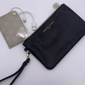 Adrienne Vittadini Black Charging Wallet Wristlet - $60 MSRP iPhone Usb - Picture 1 of 6