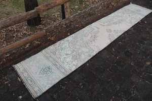 Turkish Vintage Handwoven Runner Rug 9'9"x1'10" - Picture 1 of 6